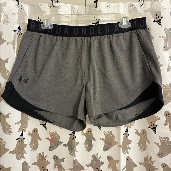 Under Armour gray athletic shorts women’s size Large - Picture 1 of 6